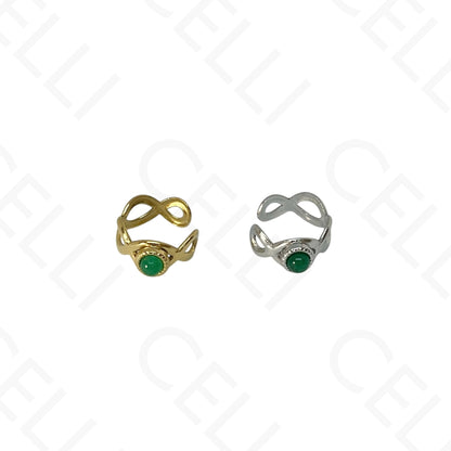 Earcuff de Aço - com pedra natural