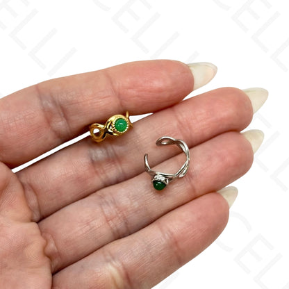 Earcuff de Aço - com pedra natural