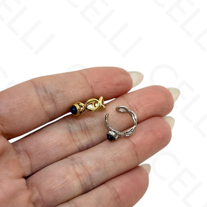 Earcuff de Aço - com pedra natural