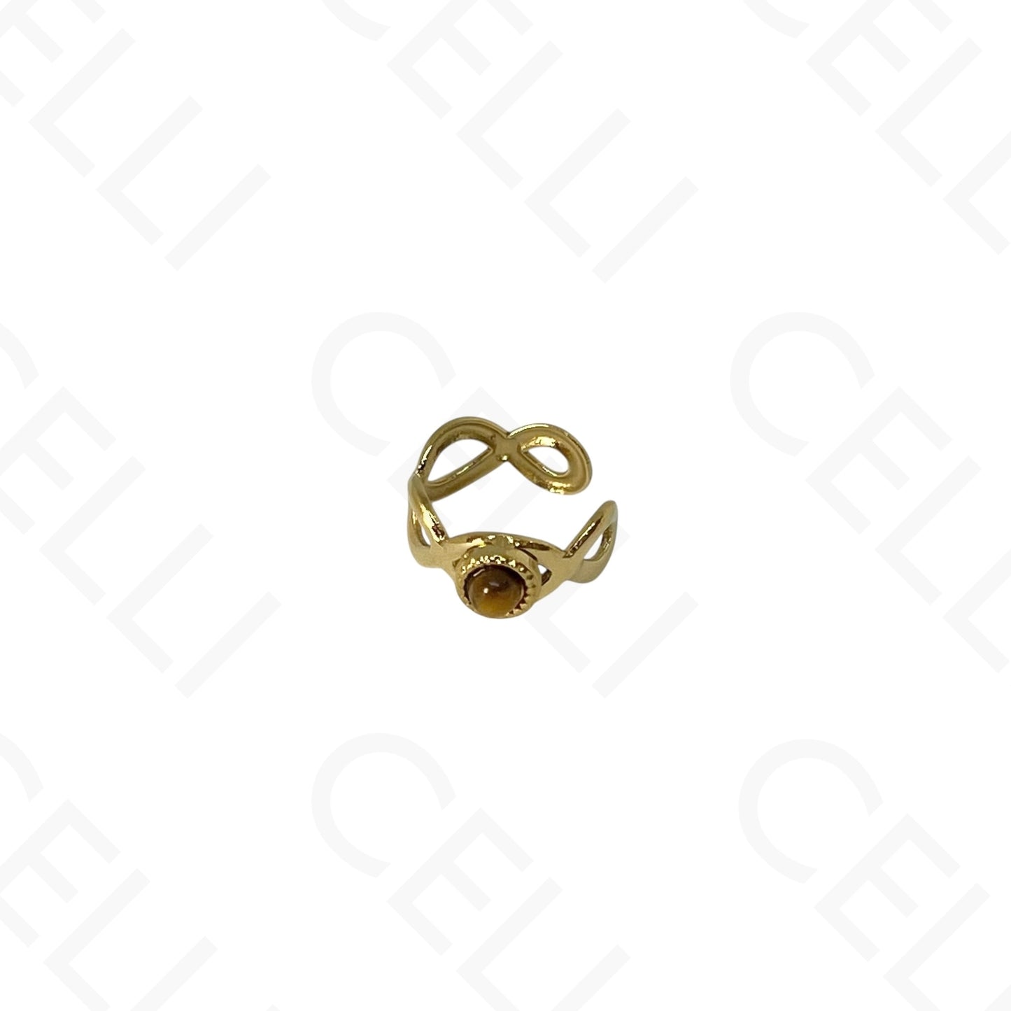 Earcuff de Aço - com pedra natural