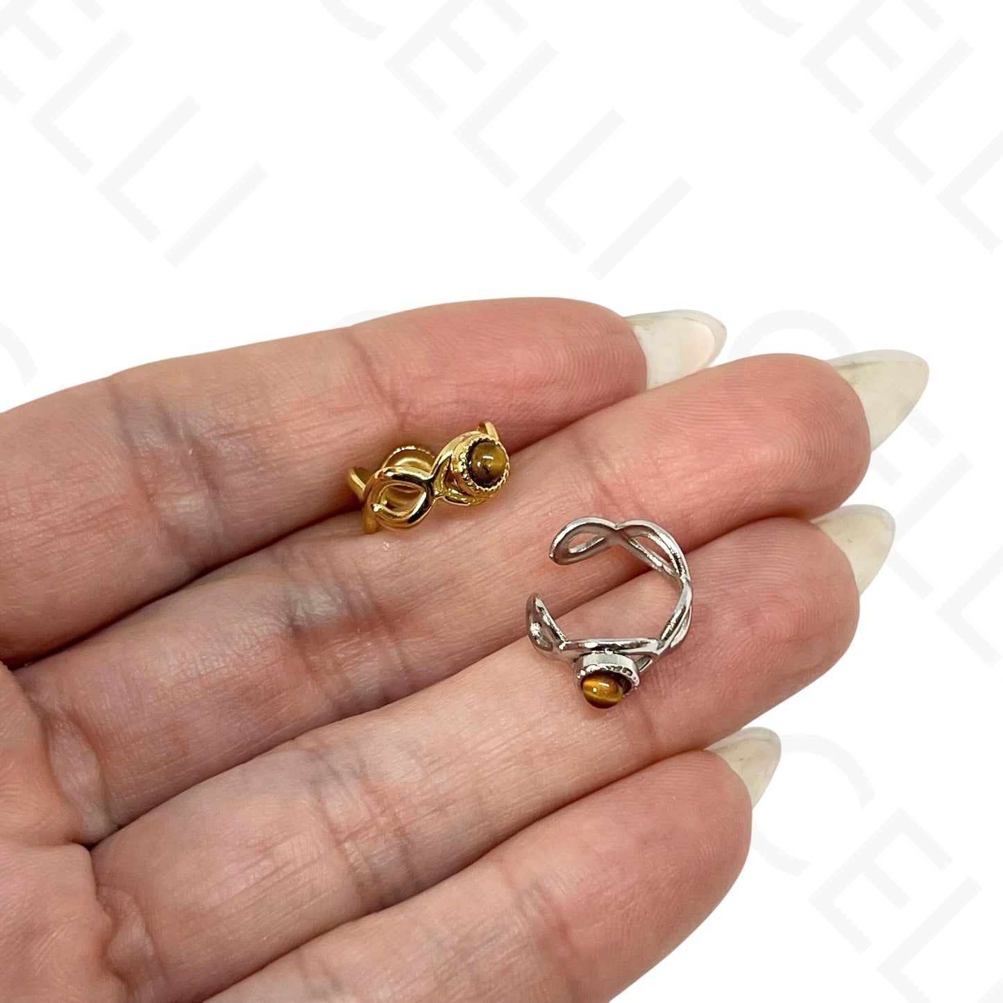 Earcuff de Aço - com pedra natural