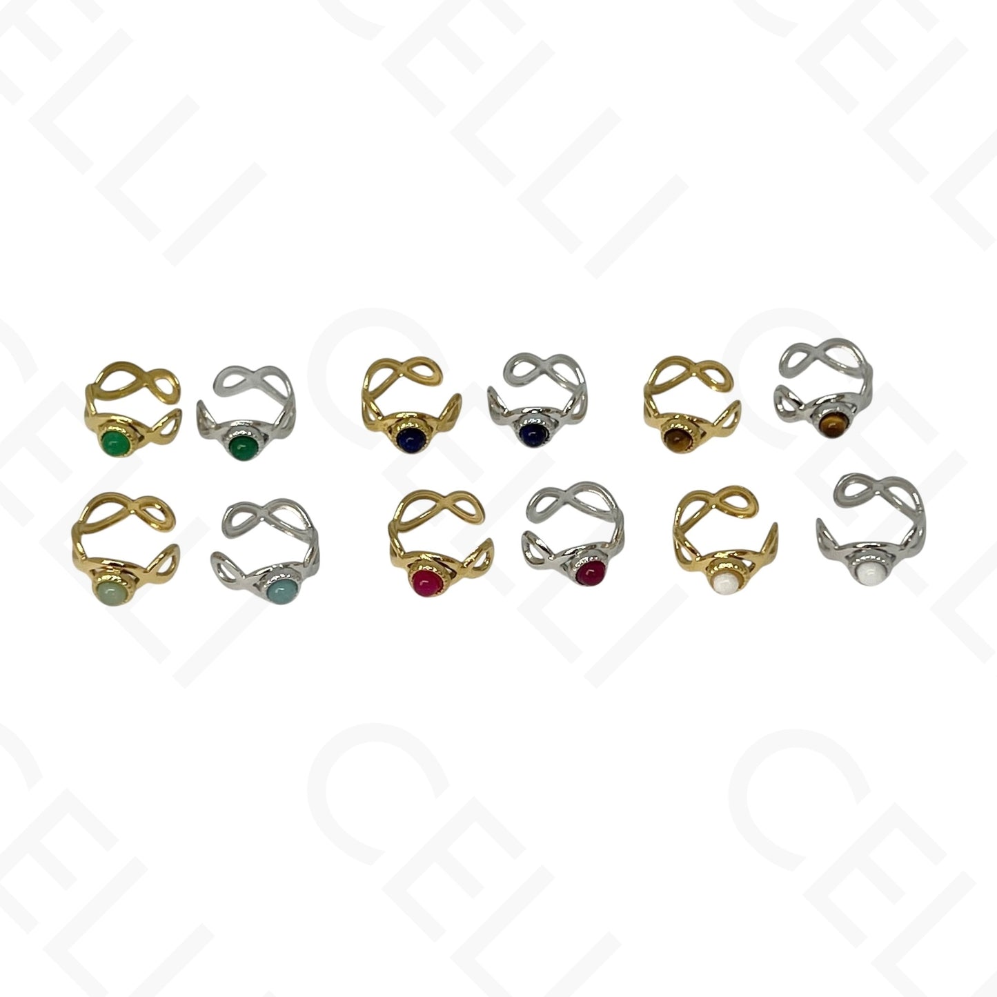 Earcuff de Aço - com pedra natural