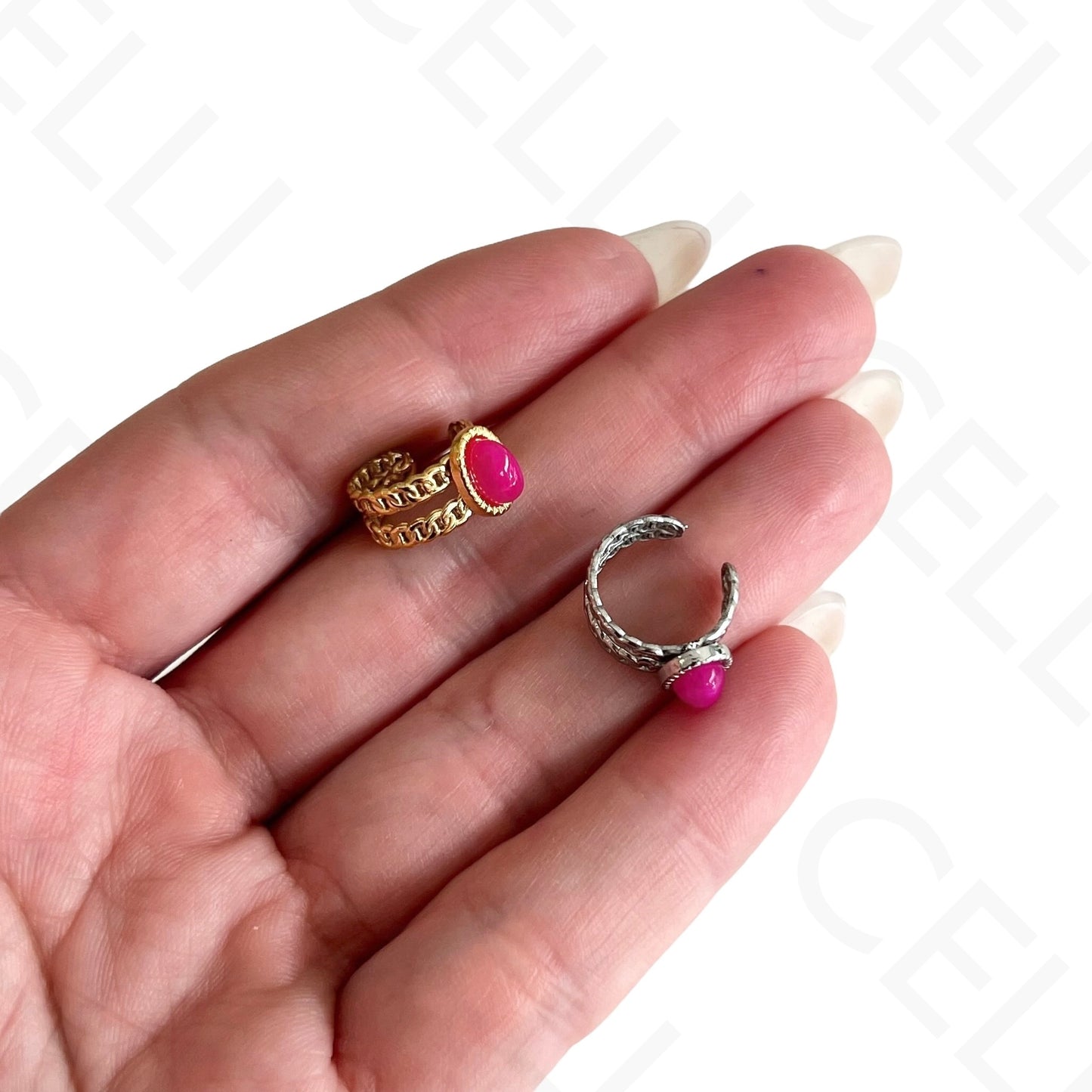 Aro para orejas de Acero - bolas