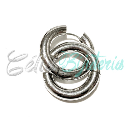 Pendiente de aro de acero - simple 4 mm 5 mm (grueso)