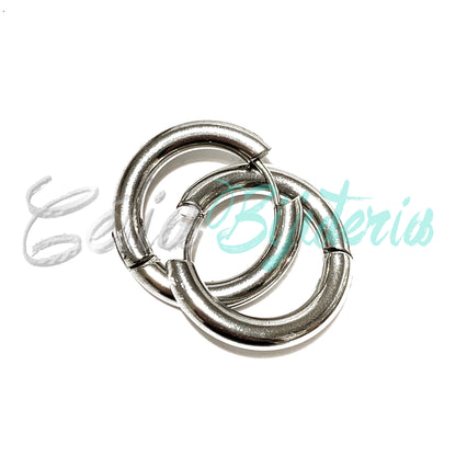 Pendiente de aro de acero - simple 4 mm 5 mm (grueso)