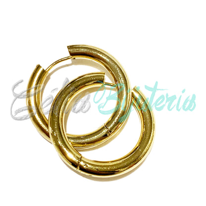 Pendiente de aro de acero - simple 4 mm 5 mm (grueso)