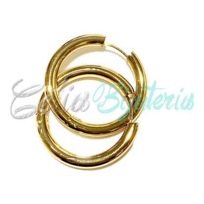 Pendiente de aro de acero - simple 4 mm 5 mm (grueso)