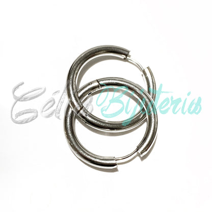 Pendiente de aro de acero - simple 4 mm 5 mm (grueso)