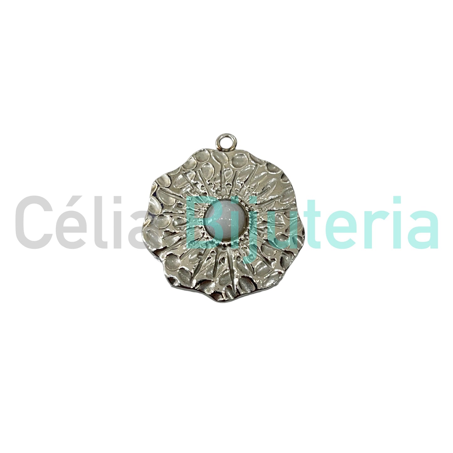 STEEL MEDAL WITH NATURAL STONE