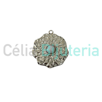 STEEL MEDAL WITH NATURAL STONE