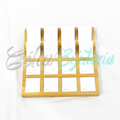 Earring and Ring Set Display in Bamboo