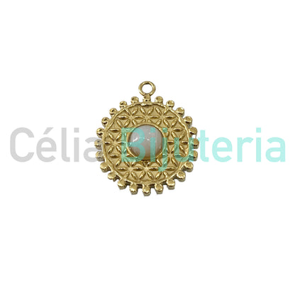 Medalla de Acero con Piedra Natural