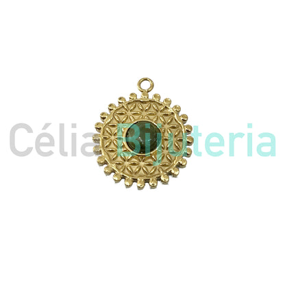Medalla de Acero con Piedra Natural