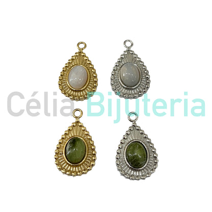 STEEL MEDAL WITH NATURAL STONE