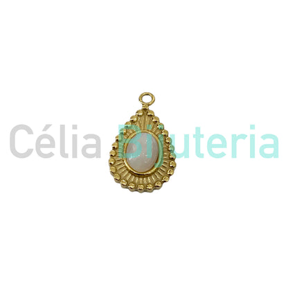 STEEL MEDAL WITH NATURAL STONE