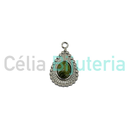 STEEL MEDAL WITH NATURAL STONE