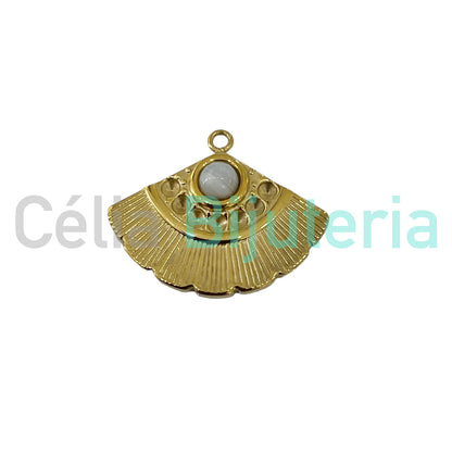 Medalha de Aço com Pedra Natural