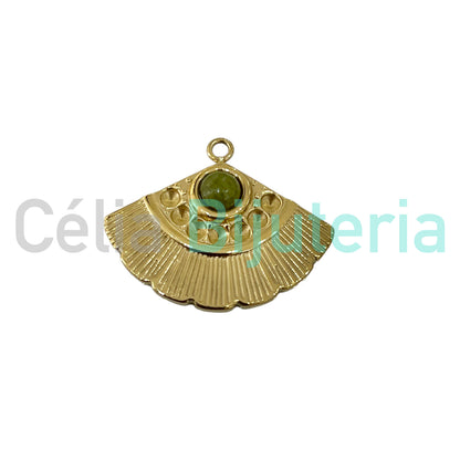 Medalha de Aço com Pedra Natural