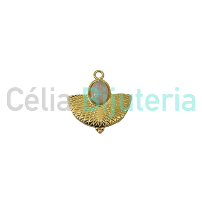 Medalha de Aço com Pedra Natural