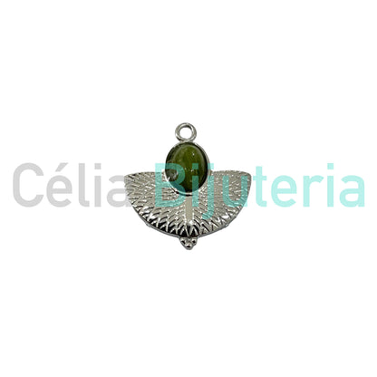 Medalha de Aço com Pedra Natural