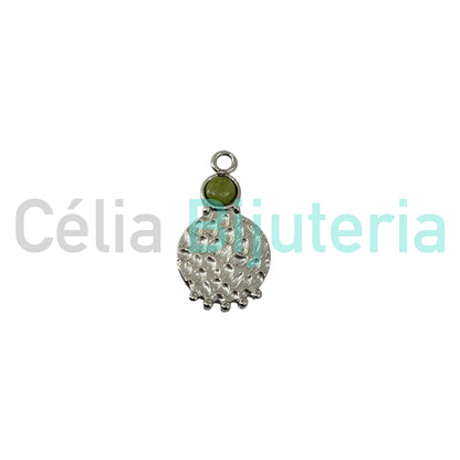 STEEL MEDAL WITH NATURAL STONE