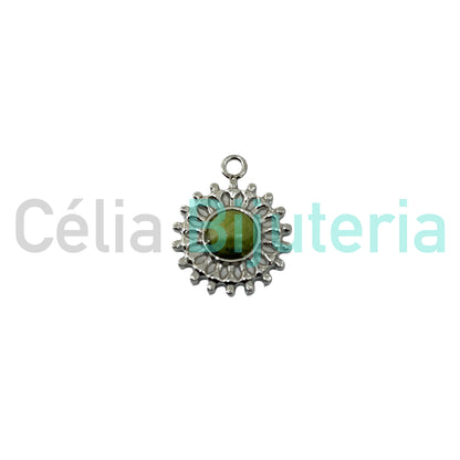 STEEL MEDAL WITH NATURAL STONE