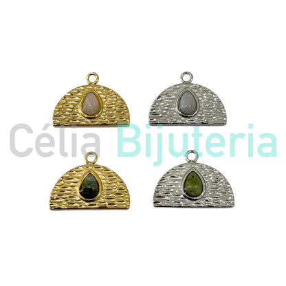 STEEL MEDAL WITH NATURAL STONE