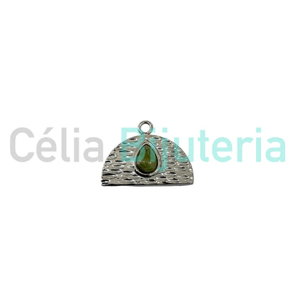 STEEL MEDAL WITH NATURAL STONE