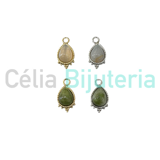 Medalha de Aço com Pedra Natural