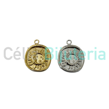 Medalla de acero - sol y luna