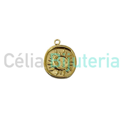 Medalla de acero - sol y luna