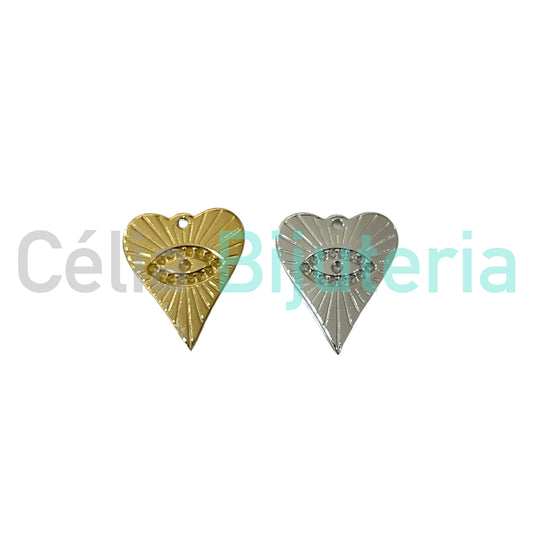Steel Medal - Heart with Eye