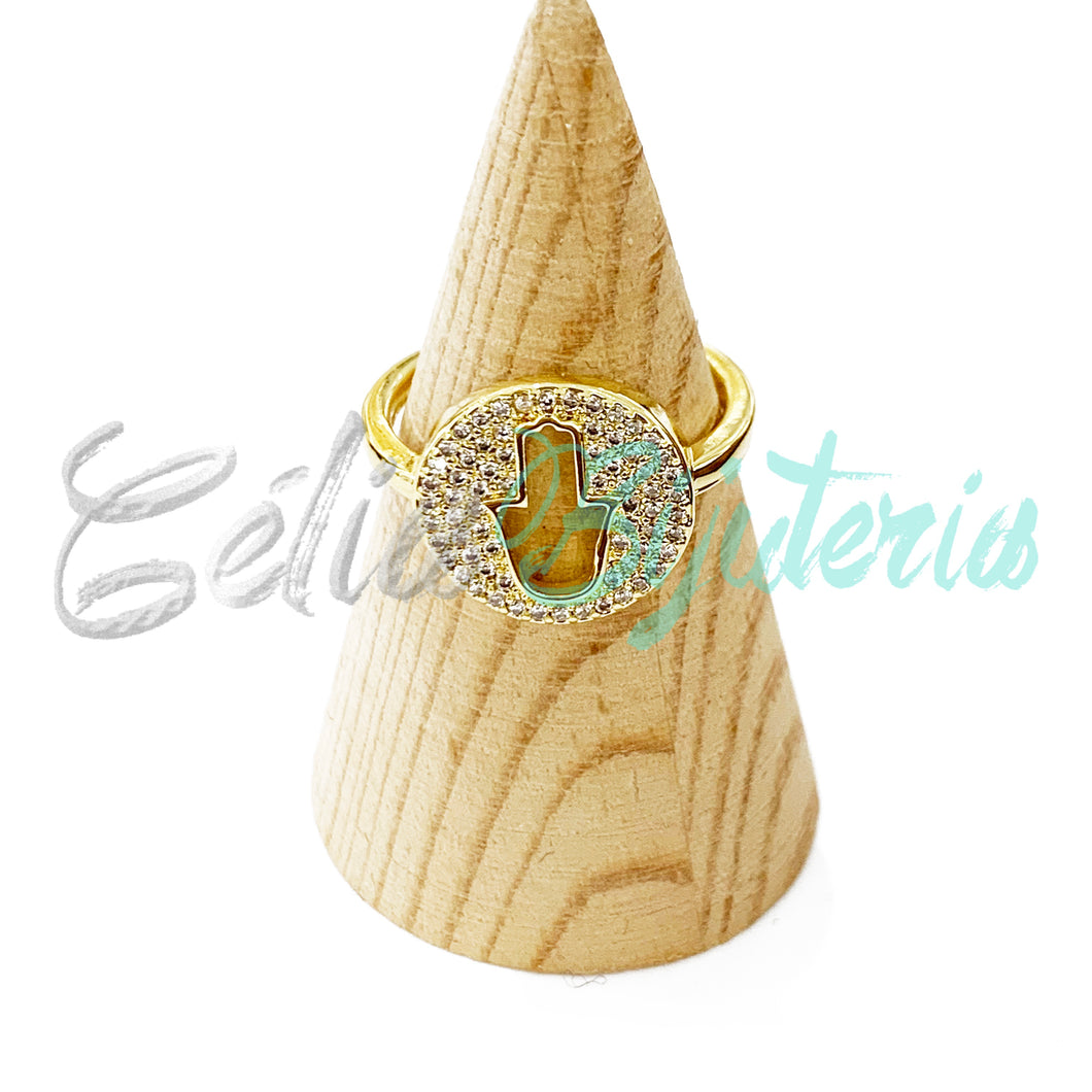 Anillo de Rodio con Circonitas