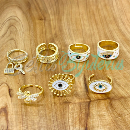 Anel de Ródio com Zircônias - olho