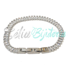 Cargar imagen en el visor de la galería, Pulsera ajustable de acero con diamantes - gruesa
