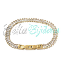 Cargar imagen en el visor de la galería, Pulsera ajustable de acero con diamantes - gruesa
