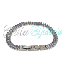 Cargar imagen en el visor de la galería, Pulsera ajustable de acero con diamantes - gruesa
