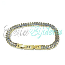 Cargar imagen en el visor de la galería, Pulsera ajustable de acero con diamantes - gruesa
