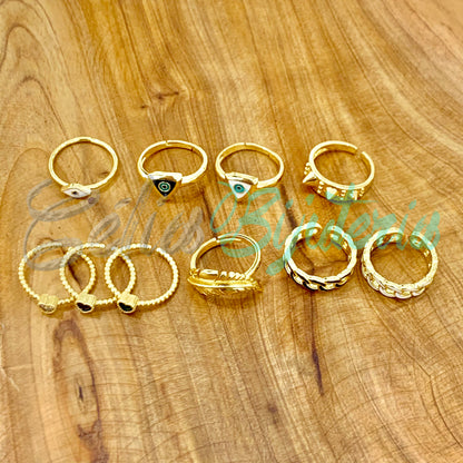 Rhodium Ring with Zirconias - White Eye