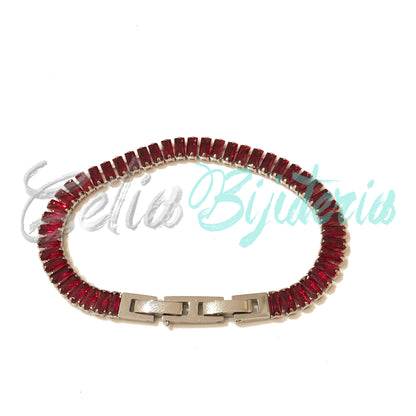 Pulseira de Aço Ajustável com Brilhantes - grosso