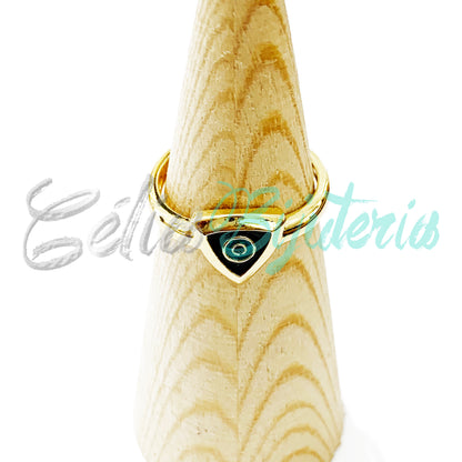 Rhodium Ring with Zirconias - Black Eye