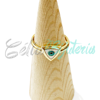 Rhodium Ring with Zirconias - White Eye