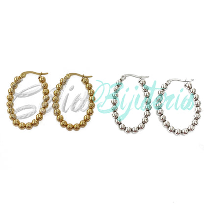 Brinco Argola de Aço - bolinhas