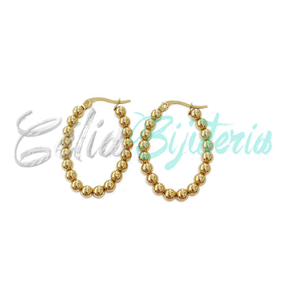 Brinco Argola de Aço - bolinhas