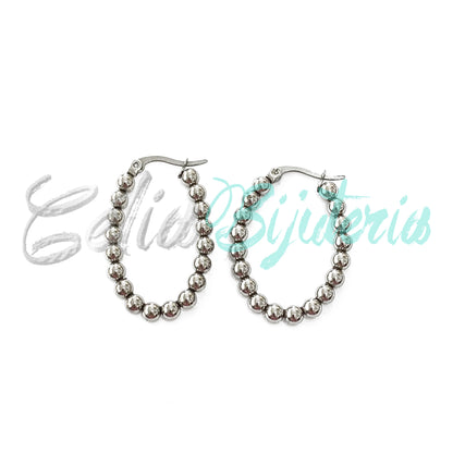 Brinco Argola de Aço - bolinhas