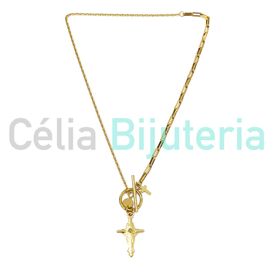 Steel Necklace - Cross