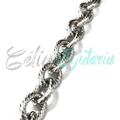 Corrente ao metro de Aço Inox com detalhes - grosso