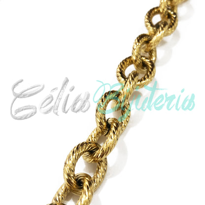 Corrente ao metro de Aço Inox com detalhes - grosso