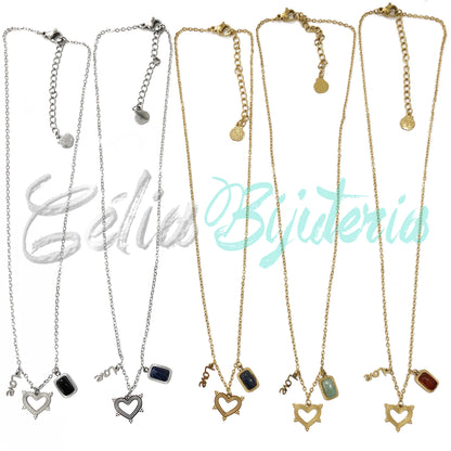 Colar de Aço com Coração "LOVE"