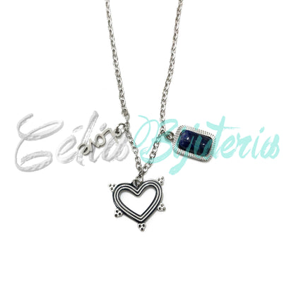 Colar de Aço com Coração "LOVE"